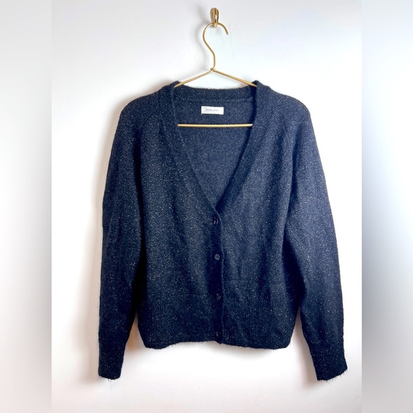 ANINE BING Mason Cardigan black mohair sparkle M - Picture 1 of 14